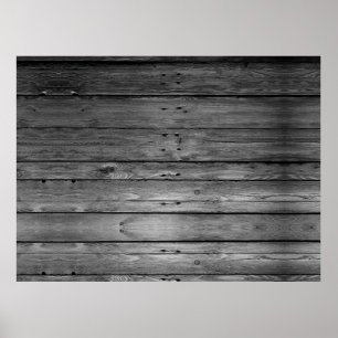 Rustic Black & White XL DIY Barn Board Poster