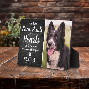 Rustic Black Wood Pet Memorial   Photo Keepsake Plaque