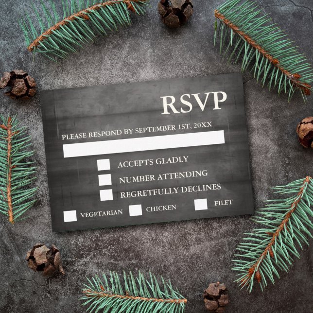 Rustic Black Wood String Lights RSVP Meal (Creator Uploaded)
