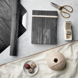 Rustic Black Wood Tone Wrapping Paper