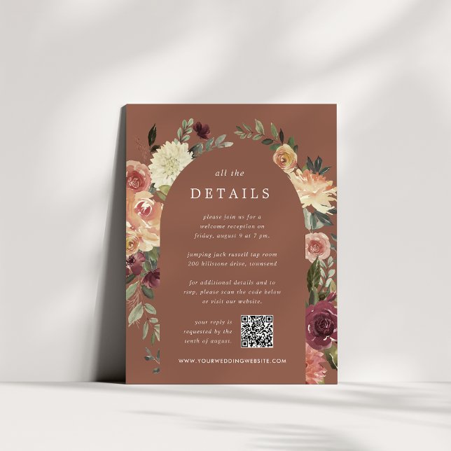 Rustic Bloom All-in-One Wedding Details Enclosure Card (Creator Uploaded)