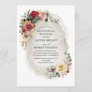 Rustic Bloom Fall Rehearsal Dinner Invitation