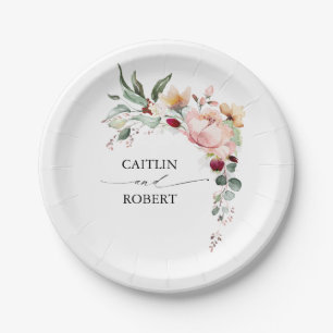 Rustic Bloom Fall Wedding Paper Plate
