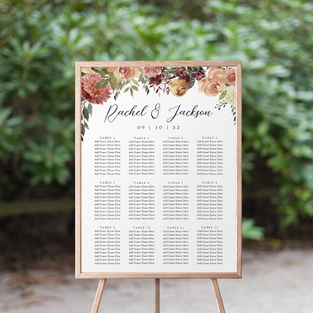 Rustic Bloom Floral Wedding Seating Chart (Creator Uploaded)