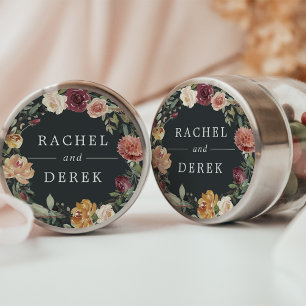 Rustic Bloom   Floral Wreath Wedding Classic Round Sticker