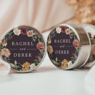 Rustic Bloom   Floral Wreath Wedding Classic Round Sticker