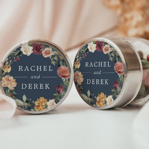 Rustic Bloom   Floral Wreath Wedding Classic Round Sticker