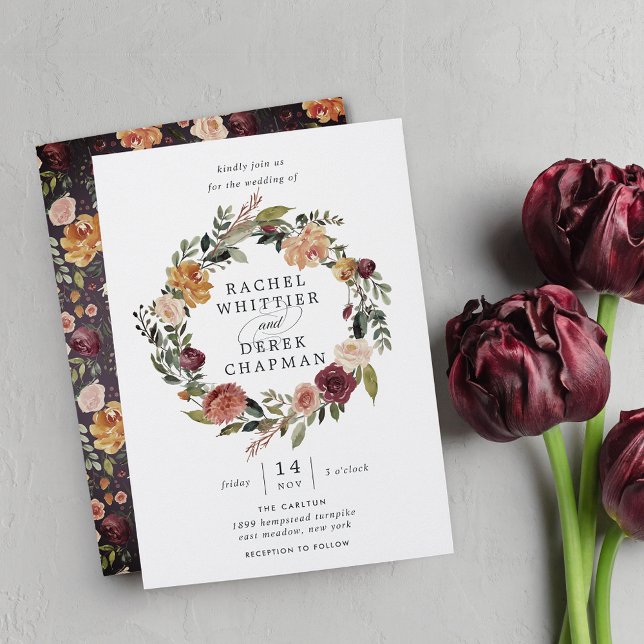 Rustic Bloom | Floral Wreath Wedding Invitation (Creator Uploaded)