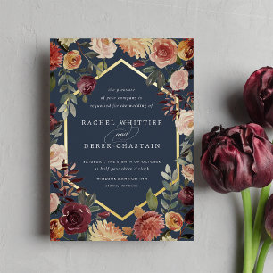 Rustic Bloom Geometric Watercolor Floral Wedding
