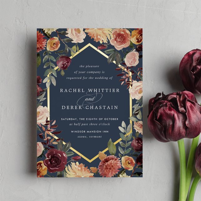Rustic Bloom Geometric Watercolor Floral Wedding (Creator Uploaded)