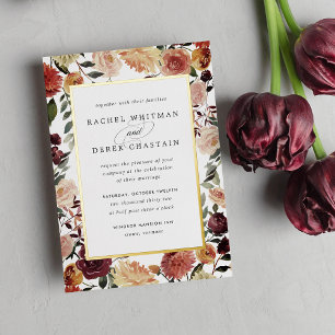Rustic Bloom Geometric Watercolor Floral Wedding