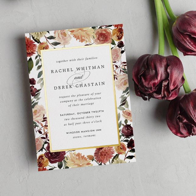 Rustic Bloom Geometric Watercolor Floral Wedding (Creator Uploaded)