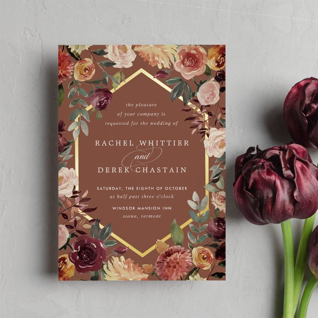 Rustic Bloom Geometric Watercolor Floral Wedding (Creator Uploaded)