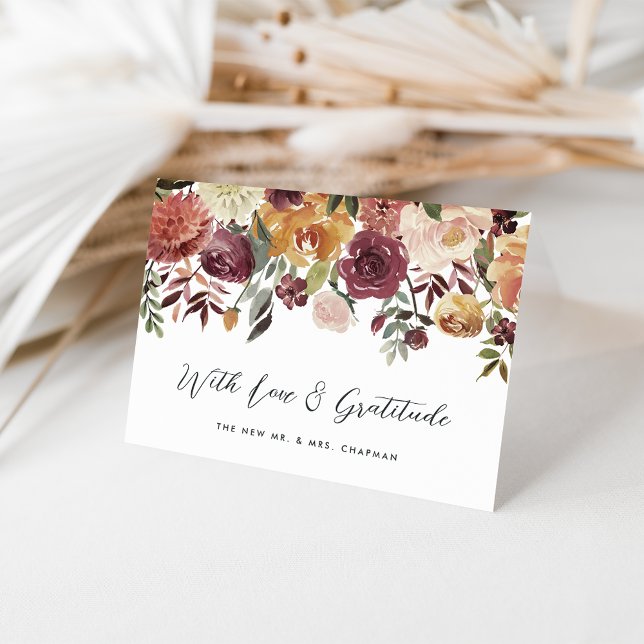 Rustic Bloom Personalised Wedding Thank You Card (Creator Uploaded)