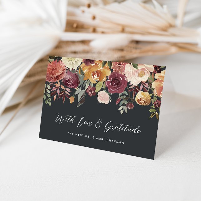 Rustic Bloom Personalised Wedding Thank You Card (Creator Uploaded)