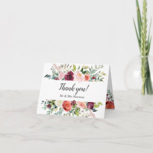 Rustic Bloom Photo Wedding Thank You Card