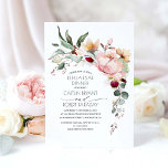 Rustic Bloom Pink Gold Fall Rehearsal Dinner Invitation<br><div class="desc">Rose gold glitter and rustic fall colours flowers elegant rehearsal dinner invitations.</div>