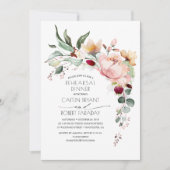 Rustic Bloom Pink Gold Fall Rehearsal Dinner Invitation (Front)