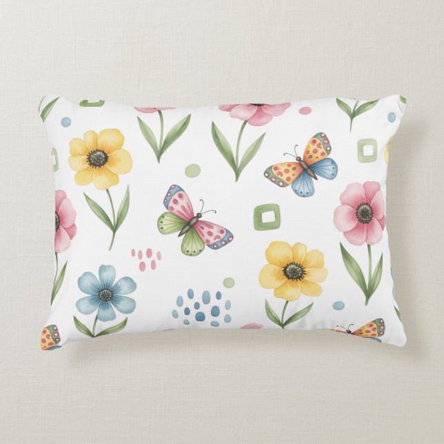 Rustic Bloom Symphony Decorative Cushion (Front)