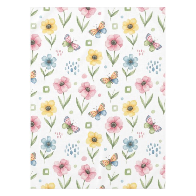 Rustic Bloom Symphony Tablecloth (Front)