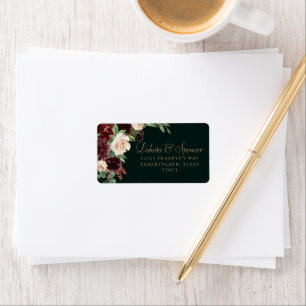Rustic Bloom   Terracotta and Marsala Red Address Label