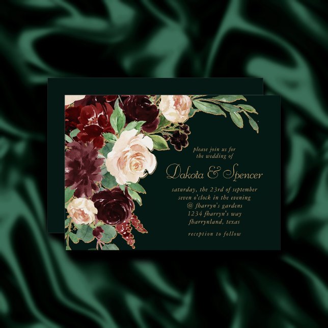 Rustic Bloom | Terracotta and Marsala Red Floral Invitation (Creator Uploaded)
