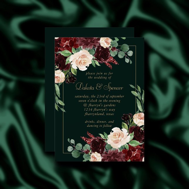 Rustic Bloom | Terracotta and Marsala Red Floral Invitation (Creator Uploaded)