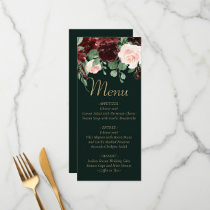 Rustic Bloom Terracotta and Marsala Red Floral Menu