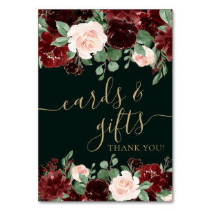 Rustic Bloom   Terracotta and Marsala Red Gift Table Number