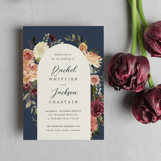Rustic Bloom Watercolor Floral Arch Wedding Invitation (Creator Uploaded)