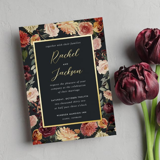 Rustic Bloom Watercolor Floral Frame Wedding (Creator Uploaded)