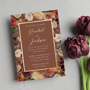 Rustic Bloom Watercolor Floral Frame Wedding