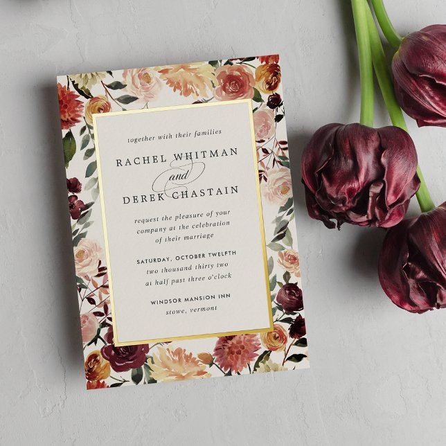 Rustic Bloom Watercolor Floral Frame Wedding (Creator Uploaded)