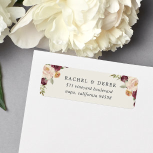 Rustic Bloom Watercolor Floral Return Address Label