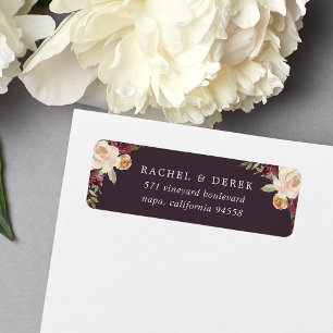Rustic Bloom Watercolor Floral Return Address Return Address Label