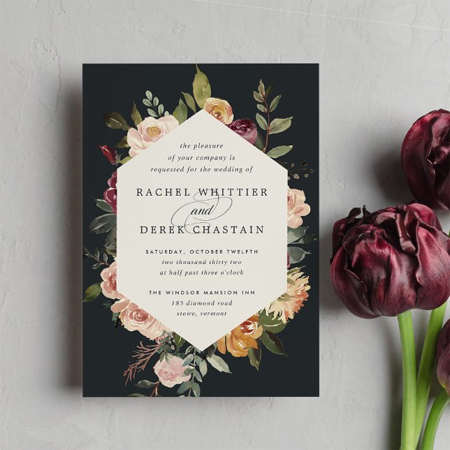 Rustic Bloom Watercolor Floral Wedding Invitation (Creator Uploaded)
