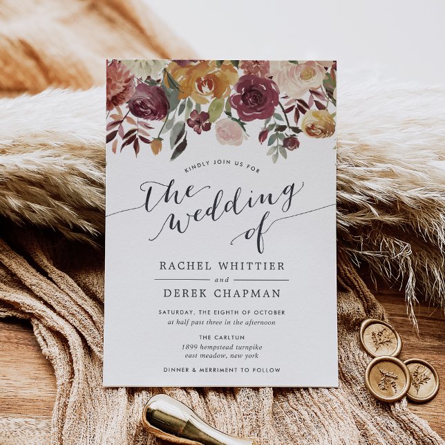 Rustic Bloom Watercolor Floral Wedding Invitation (Creator Uploaded)