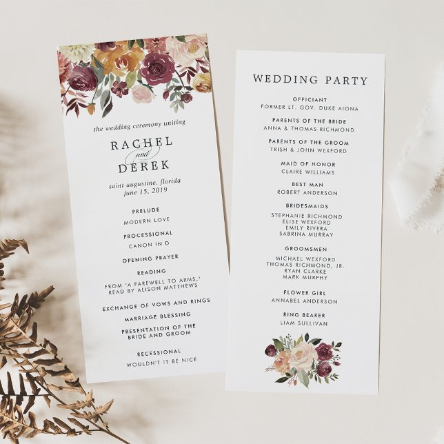 Rustic Bloom Wedding Ceremony Program (Creator Uploaded)