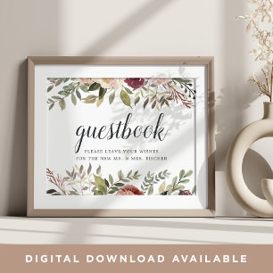 Rustic Bloom Wedding Guestbook Sign