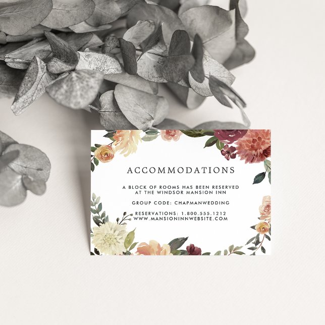 Rustic Bloom | Wedding Hotel Accommodation Cards (Creator Uploaded)