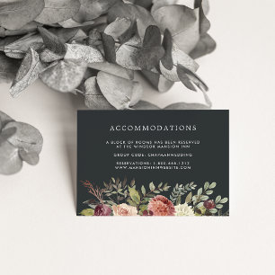 Rustic Bloom Wedding Hotel Accommodation Enclosure Card