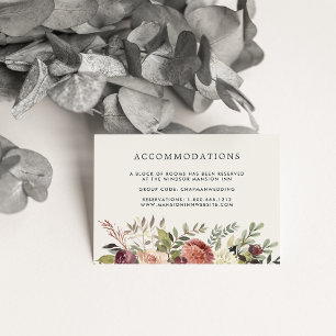 Rustic Bloom   Wedding Hotel Accommodation Enclosure Card