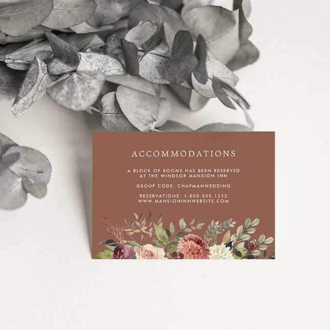 Rustic Bloom | Wedding Hotel Accommodation Enclosure Card (Creator Uploaded)
