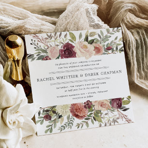 Rustic Bloom Wedding Invitation   Square