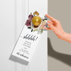 Rustic Bloom Wedding Welcome/Do Not Disturb Door Hanger