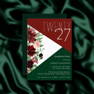 Rustic Blooms   Colorblock Terracotta and Marsala Invitation