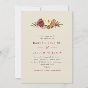 Rustic Blooms Fall Wedding Invitation