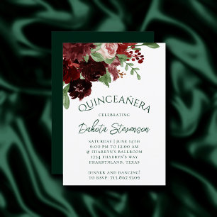 Rustic Blooms   Terracotta and Marsala Red Bouquet Invitation