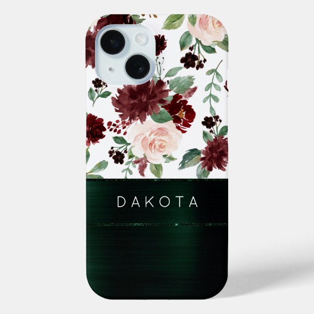 Rustic Blooms | Terracotta and Marsala Red Custom Case-Mate iPhone Case (Back)