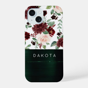 Rustic Blooms Terracotta and Marsala Red Custom iPhone 15 Case
